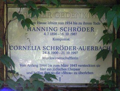 Gedenkteken Hanning Schrder en Cornelia Schrder-Auerbach