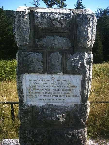Memorial Killed Partisans Borja Mountain