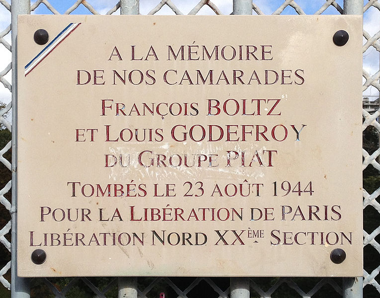 Memorial Franois Boltz and Louis Godefroy